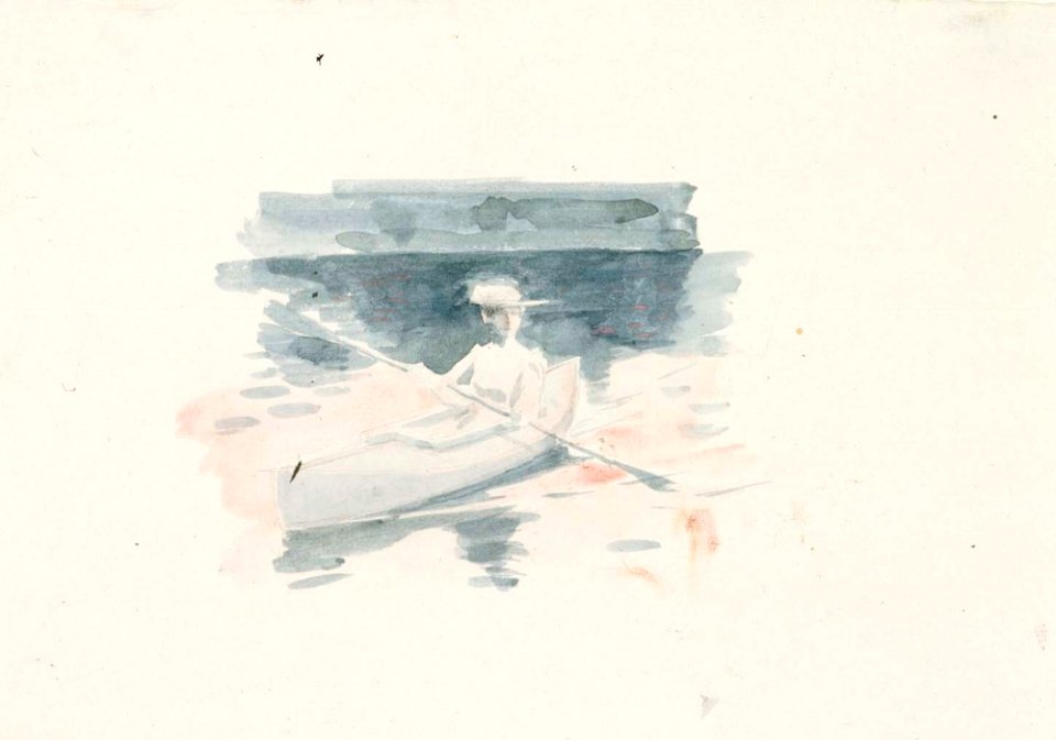 Albert Edelfelt - Nainen kanootissa, luonnos - A III 2022-22 - Finnish National Gallery