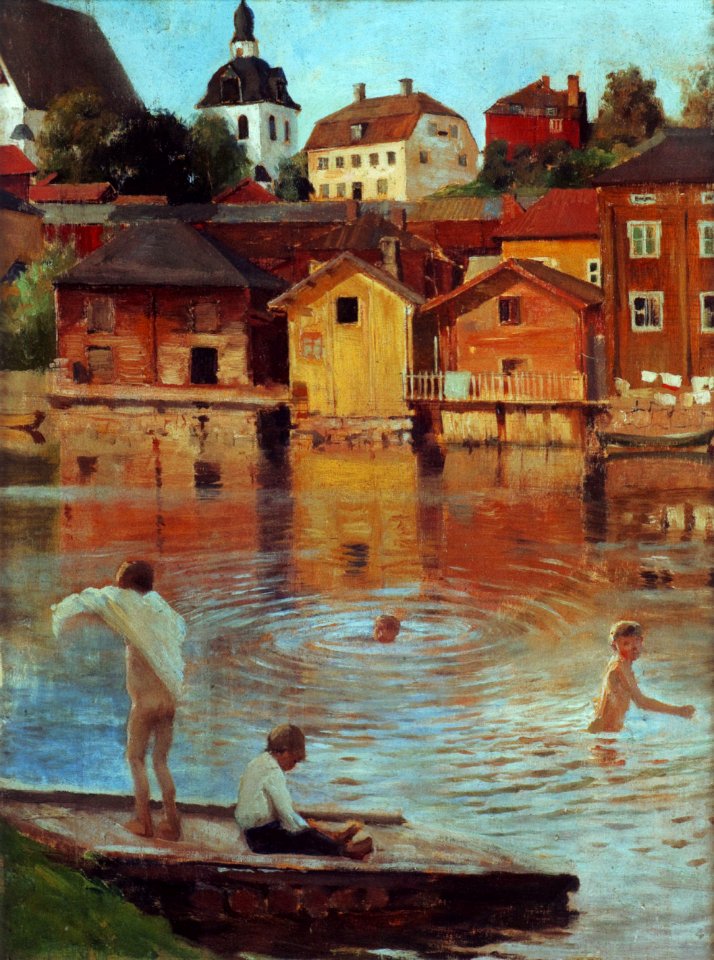 Albert Edelfelt - Porvoonjoessa Uivia Poikia