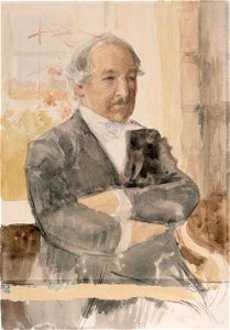 Albert Edelfelt - Sketch for the Portrait of Zacharias Topelius - A III 2014 - Finnish National Gallery. Free illustration for personal and commercial use.