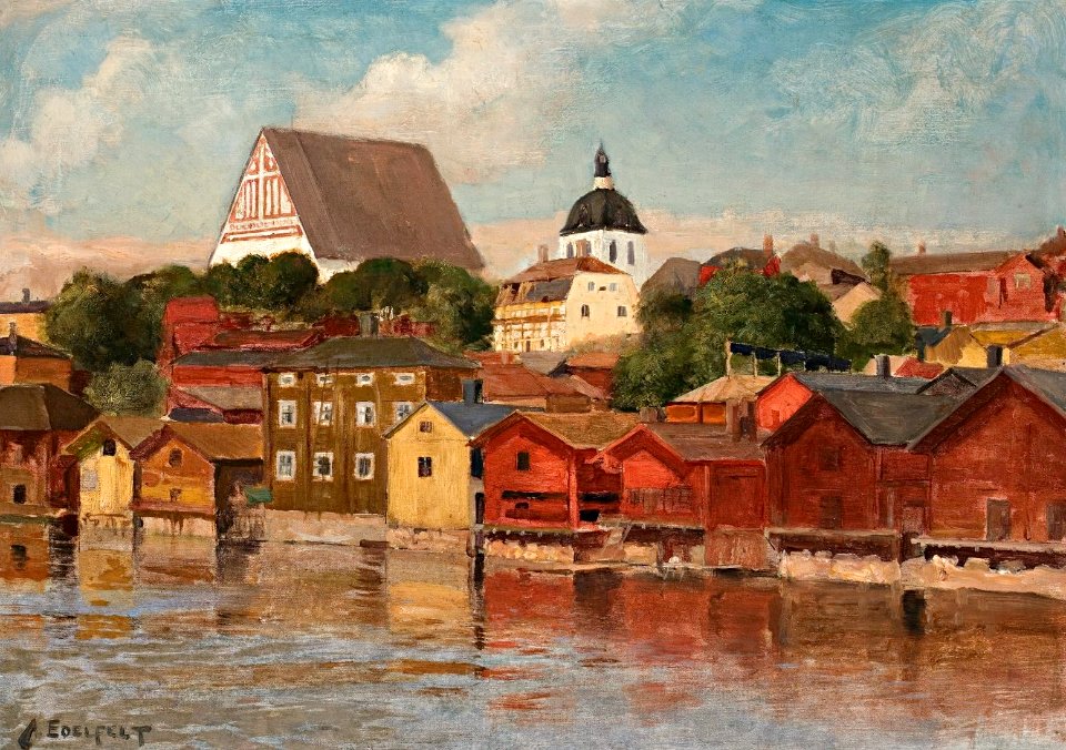 Albert Edelfelt - River Bank Scene from Porvoo