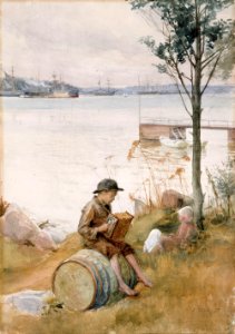 Albert Edelfelt - Serenadi rantapenkereellä - A I 216 - Finnish National Gallery