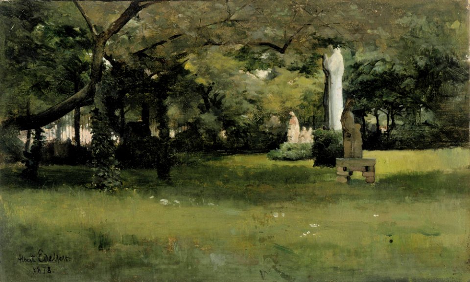 Albert Edelfelt - The Cluny Museum Garden in Paris - A III 1871 - Finnish National Gallery