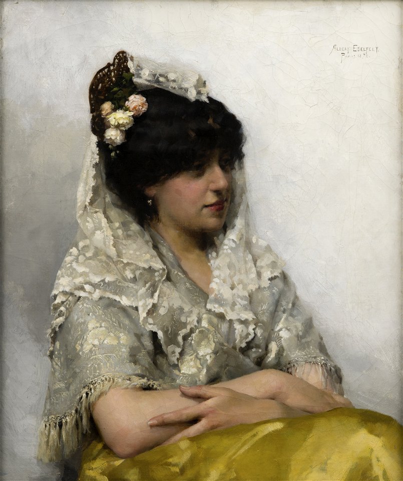 Albert Edelfelt - White Mantilla (La Señorita)