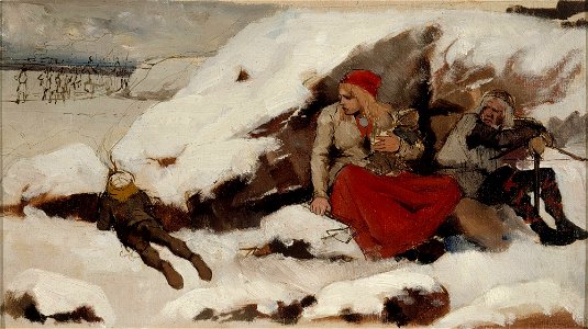 Albert Edelfelt - Study for Burned Village - A III 1984 - Finnish National Gallery