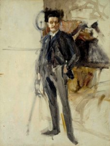 Albert Edelfelt - Self-Portrait, Sketch - A III 2003 - Finnish National Gallery. Free illustration for personal and commercial use.