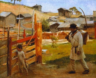 Albert Edelfelt - Veräjällä (Portaan kylästä) 1889