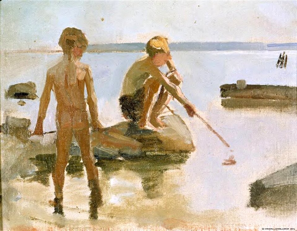 Albert Edelfelt - Sketch for ´Boys Playing on the Shore - A III 1996 - Nationalmuseum