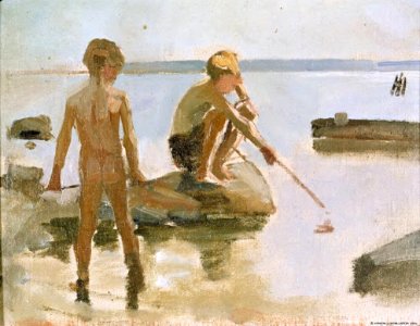 Albert Edelfelt - Sketch for ´Boys Playing on the Shore - A III 1996 - Nationalmuseum