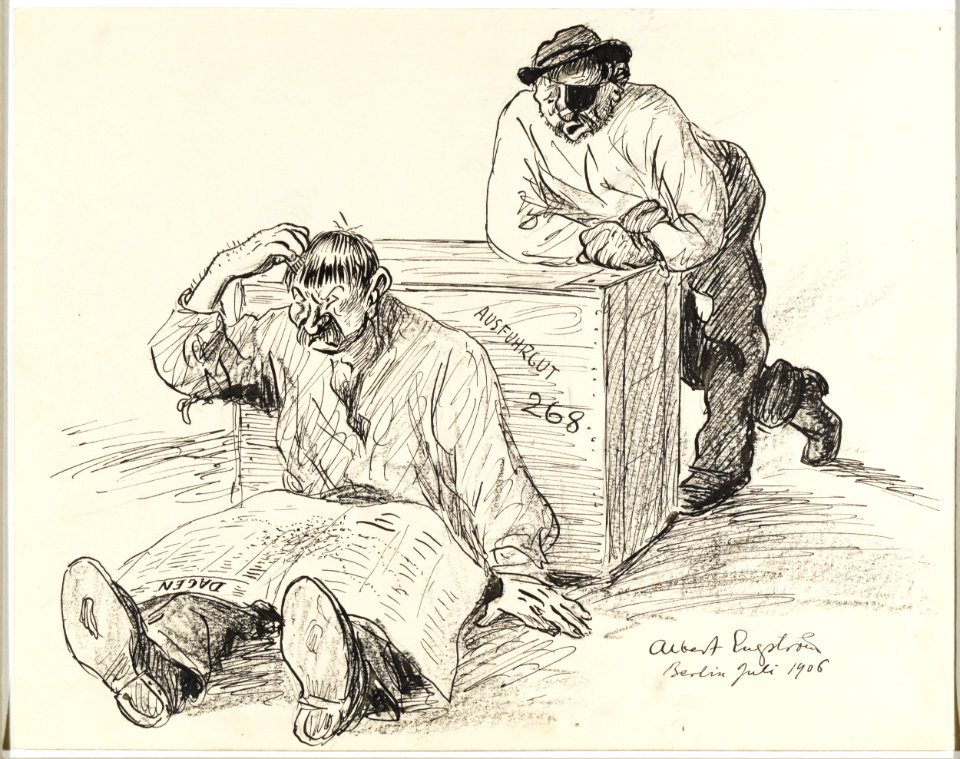 Albert Engström Lurvgumsen seated on Skeppsbron Thielska 95 E21