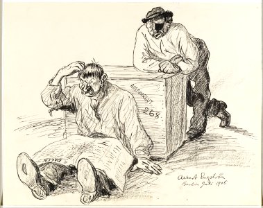 Albert Engström Lurvgumsen seated on Skeppsbron Thielska 95 E21