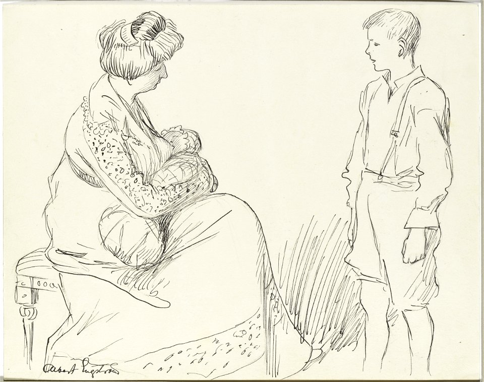 Albert Engström Algot Views His Little Sister Thielska 95 E18