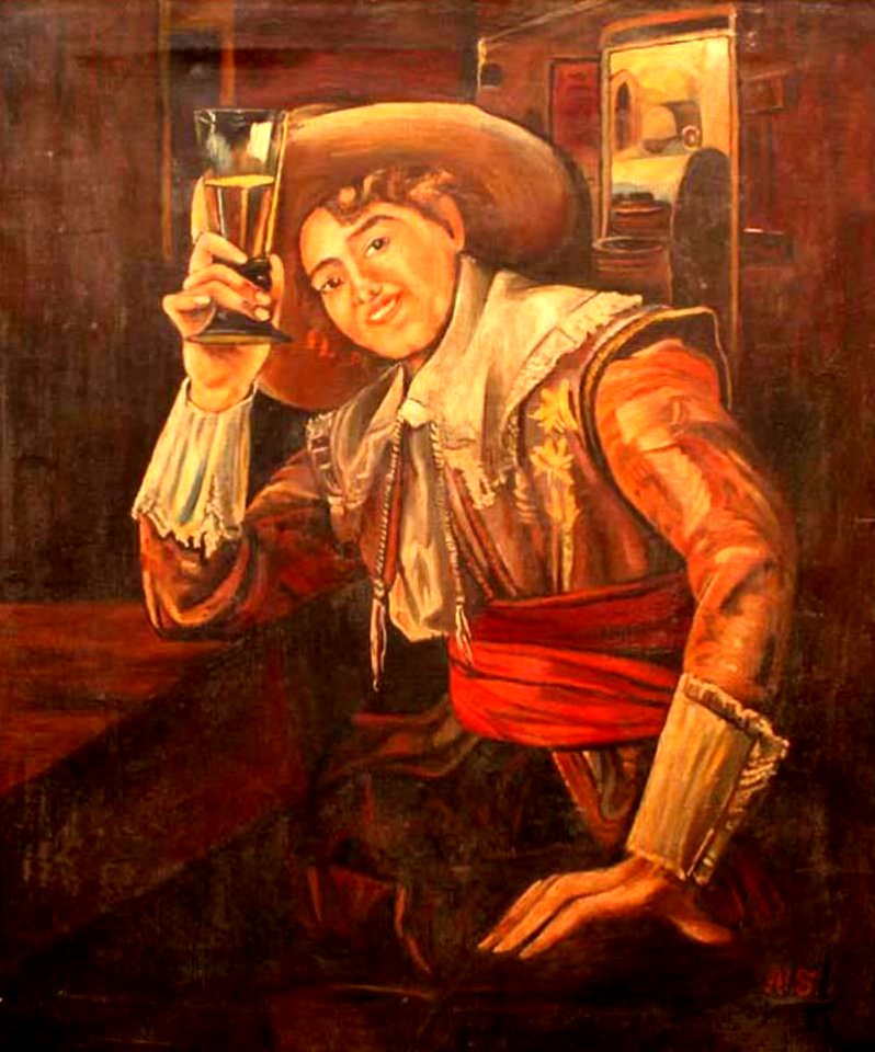 Albert Fridrich Schroder (1854-1939) - Muž se sklenicí