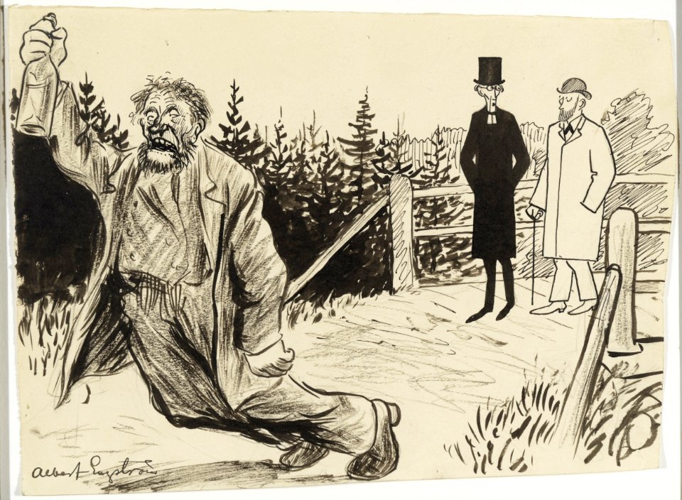 Albert Engström Newly Arrived Vicar Hvitlök Thielska 95 E26