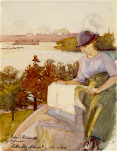 Albert Gebhard - Woman Reading - A V 4728 - Finnish National Gallery