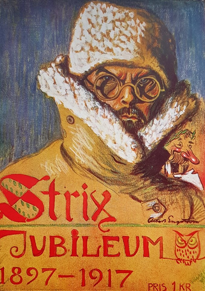 Albert Engström självporträtt på Strix