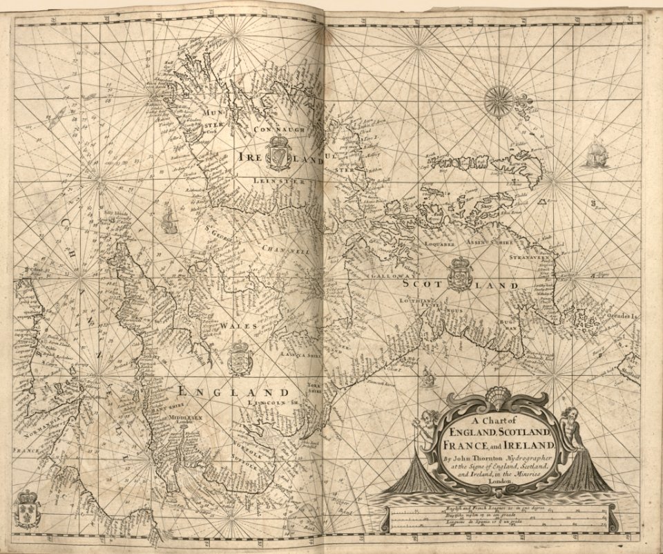 Atlas maritimus or, the sea-atlas - being a book of maratime (sic) charts describing the coasts, capes, headlands, sands, shoals, rocks and dangers, the bays, roads, harbours, rivers, and ports in LOC 2010592349-12