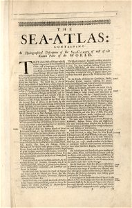 Atlas maritimus or, the sea-atlas - being a book of maratime (sic) charts describing the coasts, capes, headlands, sands, shoals, rocks and dangers, the bays, roads, harbours, rivers, and ports in LOC 2010592349-2. Free illustration for personal and commercial use.