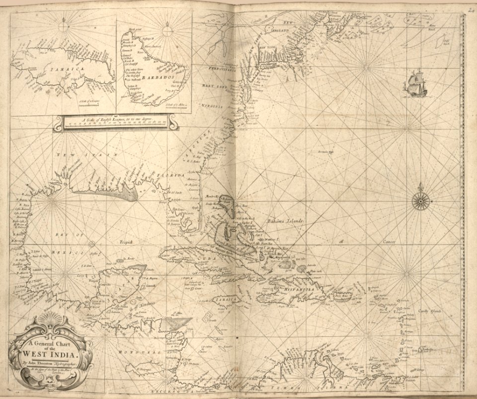 Atlas maritimus or, the sea-atlas - being a book of maratime (sic) charts describing the coasts, capes, headlands, sands, shoals, rocks and dangers, the bays, roads, harbours, rivers, and ports in LOC 2010592349-27