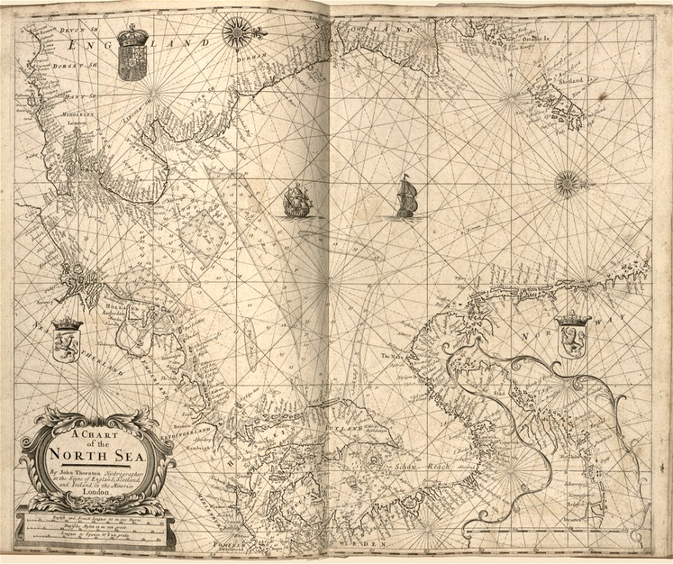 Atlas maritimus or, the sea-atlas - being a book of maratime (sic) charts describing the coasts, capes, headlands, sands, shoals, rocks and dangers, the bays, roads, harbours, rivers, and ports in LOC 2010592349-11