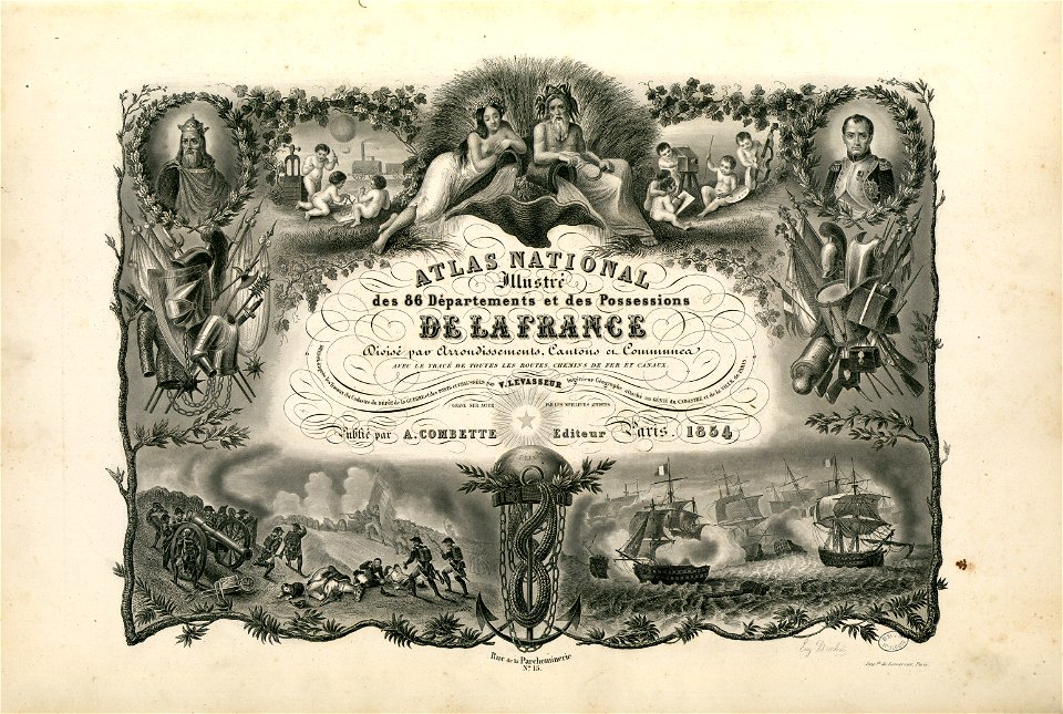 Atlas national illustré des 86 départements et des possessions de la France (Titre gravé) - Fonds Ancely - B315556101 A LEVASSEUR 003