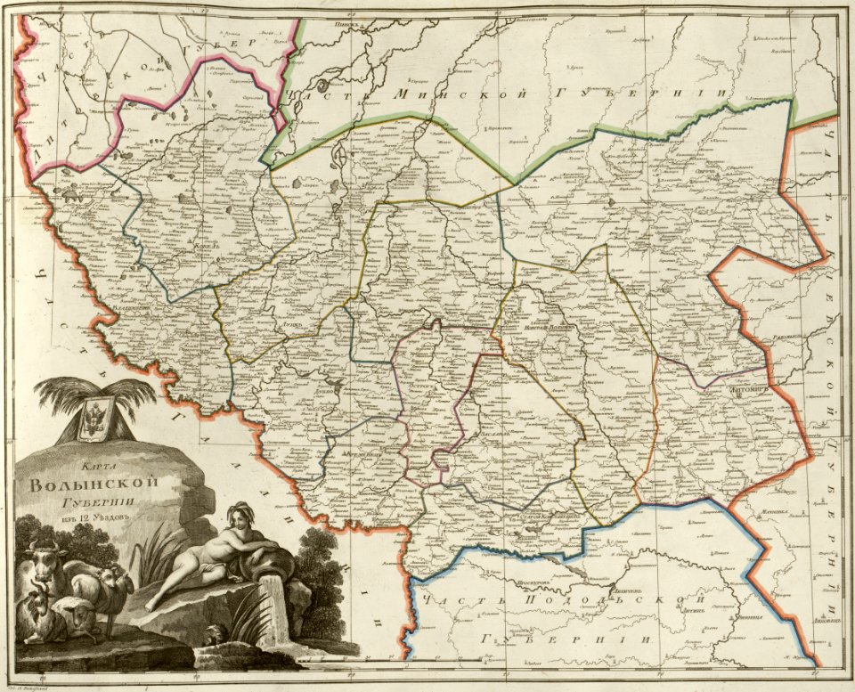 Atlas of Russian Empire (1800). Volyn governorate - Free Stock