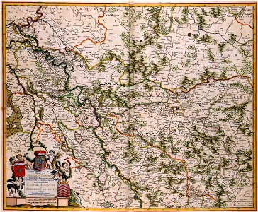 Atlas Van der Hagen-KW1049B10 074-Celssissimo Potentissimo Invictissimoq- PRINCIPI FREDERICO GUILIELMO II D G MARCHIONI BRANDENBURGICO SRIELECTORI ac ARCHICAMERARIO etc Hanc Exactiismam CLIVIAE DUCATUS et MARCHIAE COMITATUS Tabulam
