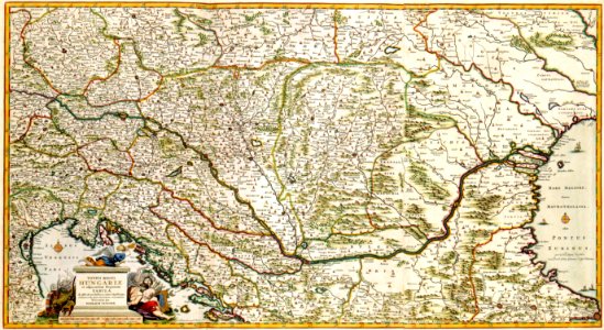 Atlas Van der Hagen-KW1049B10 045-TOTIUS REGNI HUNGARIAE et adjacentium Regionum TABULA A.o 1687 ob res bellicas inter Christianos et Turcas de novo correcta ac innummeris locis aucta