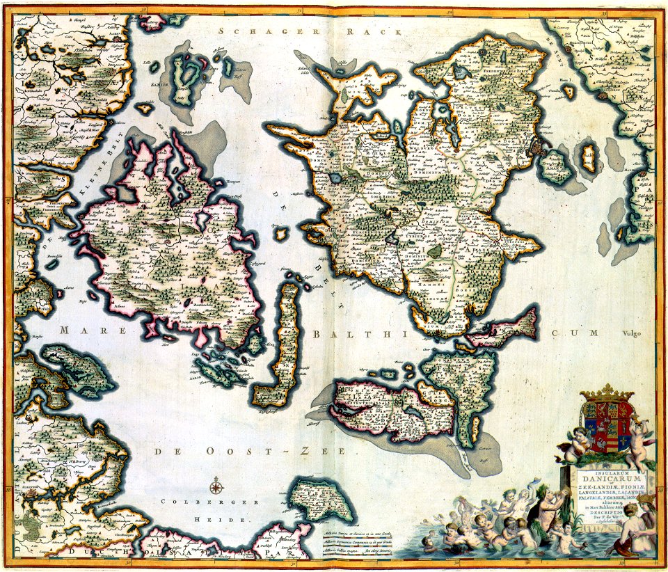 Atlas Van der Hagen-KW1049B10 014-INSULARUM DANICARUM ut ZEE-LANDIAE, FIONIAE LANGELANDIAE LALANDIAE FALSTRIAE, FEMBRIAE, MORIAE ... aliarumq- in Mare Balthico Sitar ... DESCRIPTIO