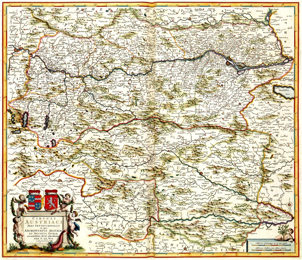 Atlas Van der Hagen-KW1049B10 048-CIRCULI AUTRIACI Pars Septentrionalis in qua ARCHIDUCATUS AUSTRIAE ET DUCATUS STIRIAE accuratissime divisi oftenduntur PER