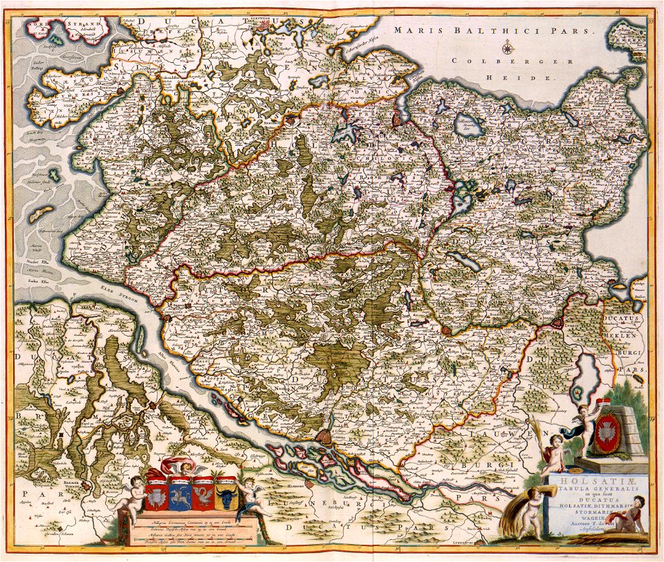 Atlas Van der Hagen-KW1049B10 066-HOLSATIAE TABULA GENERALIS in qua sunt DUCATUS HOLSATIAE, DITHMASIAE STORMARIAE et WAGRIAE