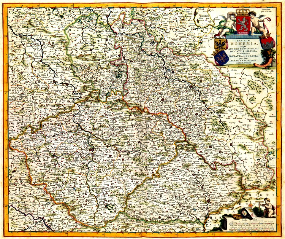 Atlas Van der Hagen-KW1049B10 052-REGNUM BOHEMIA, ANNEXAE PROVINCIAE, UT DUCATUS SILESIA, Marchionatus MORAVIA, et LUSATIA- quae sunt TERRAE HAEREDITARIAE IMPERATORIS