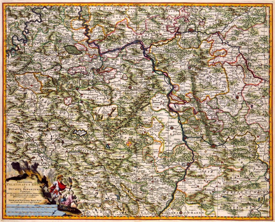 Atlas Van der Hagen-KW1049B10 084-EXACTISSIMA PALATINATUS RHENI ac DUCATUS BIPONTINI TABULA, qua tam omnes eorundem Balliviatus subjacentes, quam aliae Ditiones insertiae et adjacentes distincté et peraccuraté ostenduntur