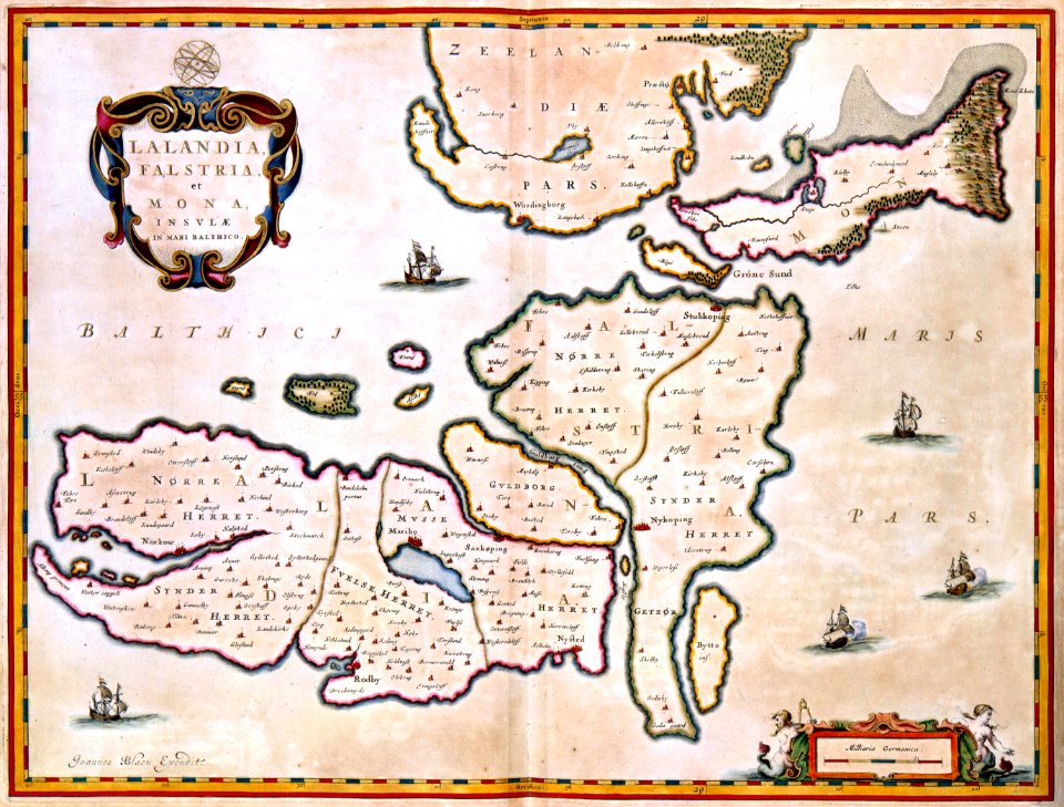 Atlas Van der Hagen-KW1049B10 017-LALANDIA FALSTRIA et MONA, INSULAE IN MARI BALTHICO