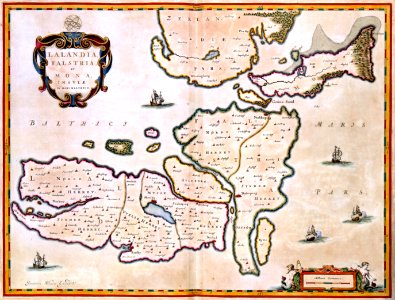 Atlas Van der Hagen-KW1049B10 017-LALANDIA FALSTRIA et MONA, INSULAE IN MARI BALTHICO