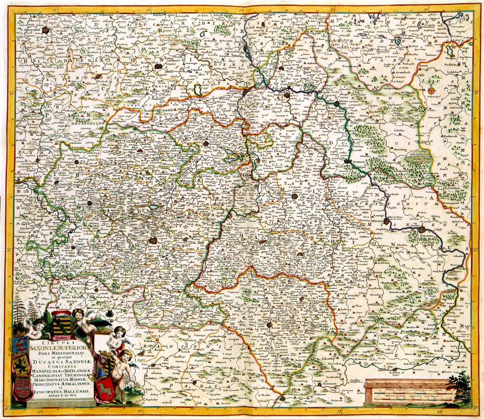 Atlas Van der Hagen-KW1049B10 057-CIRCULI SAXONIAE SUPERIORIS PARS MERIDIONALIS in qua sunt DUCATUS SAXONIAE, COMITUS MANSFELDIAE, ET VOITLANDIAE, LANDGRAVIAT THURINGIAE MARCHIONATUS MISNIAE