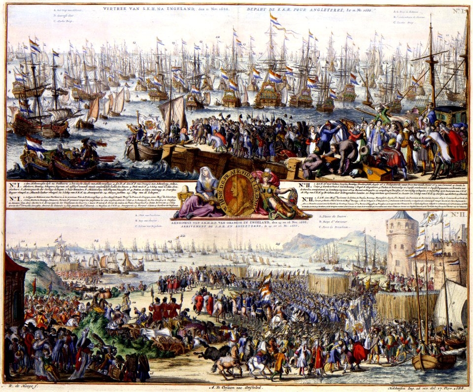 Atlas Van der Hagen-KW1049B11 007-VERTREK VAN S.K.H. NA ENGELAND, den 11. Nov. 1688. AENKOMST VAN S.K.H.D.P. VAN ORANGIE IN ENGELAND, den 15. en 16. Nov. 1688
