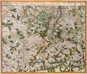 Atlas Van der Hagen-KW1049B10 082-TABULA GEOGRAPHICA QUA PARS MERIDIONALIS SIVE SUPERIOR RHENI MOSAE ET MOSELLE ac minores in eosdem influentes Fluvii nec non mediae partes ARCHIEPISCOPATUS