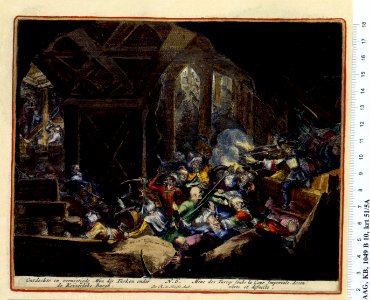 Atlas Van der Hagen-KW1049B10 051 5A-Ontdeckte en vernietigde Myn der Turken onder de Keyserlycke Burgh = Mine des Turcqs sous la Cour Imperiale, decou- verte et defaicte