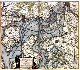 Atlas Van der Hagen-KW1049B11 069-NIEWE KAERTE VAN T LANDT VAN WAES ende HULSTER AMBACHT, vertoonende oock de Stroomen van de Ooster ende Wester SCHELDE