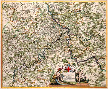 Atlas Van der Hagen-KW1049B10 080-ARCHIEPISCOPATUS et ELECTORATUS TREVIRENSIS Novissima delineatio Exacte divisa in Omnes Suas PRAEFECTURAS in hac quoq- Tabula accurate describiturr EYFALIA TRACTUS
