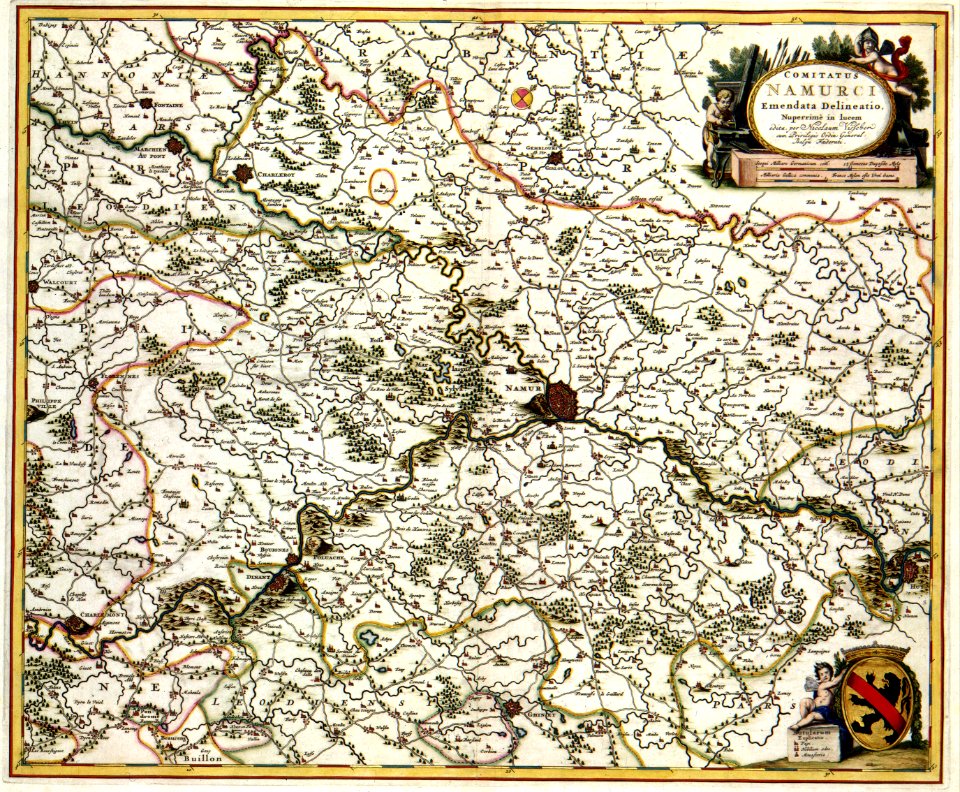 Atlas Van der Hagen-KW1049B11 076-COMITATUS NAMURCI Emendata Delineatio Nuperrimè in lucem