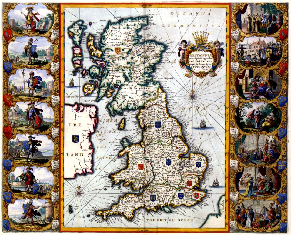Atlas Van der Hagen-KW1049B11 003-BRITANNIA prout divisa fuit temporibus ANGLO-SAXONUM, praesertim durante illorum HEPTARCHIA.