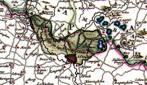 Atlas Van der Hagen-KW1049B11 073-GEOGRAPHICA ARTESIAE COMITATUS TABULA, (Saint-Omer)