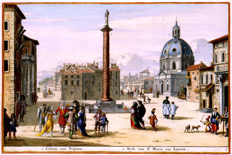 Atlas Van der Hagen-KW1049B12 077 5-Gezicht op de kolom van Trajanus en de kerk Sancto Maria van Loretto