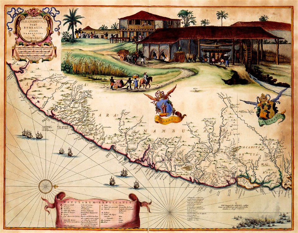 Atlas Van der Hagen-KW1049B13 095-PRAEFECTURAE PARANAMBUCAE PARS BOREALIS, una cum PRAEFECTURA de ITAMARACA