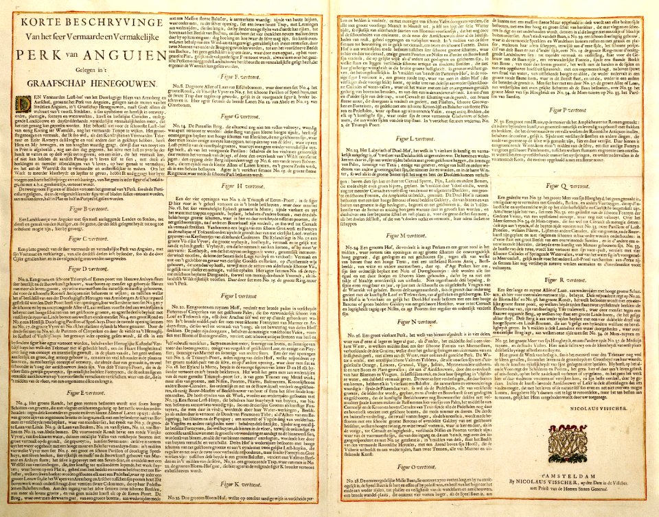 Atlas Van der Hagen-KW1049B11 075 18-KORTE BESCHRYVINGE Van het seer Vermaarde en Vermakelijke PERK VAN Enguien Gelegen in t GRAAFSCHAP HENEGOUWEN