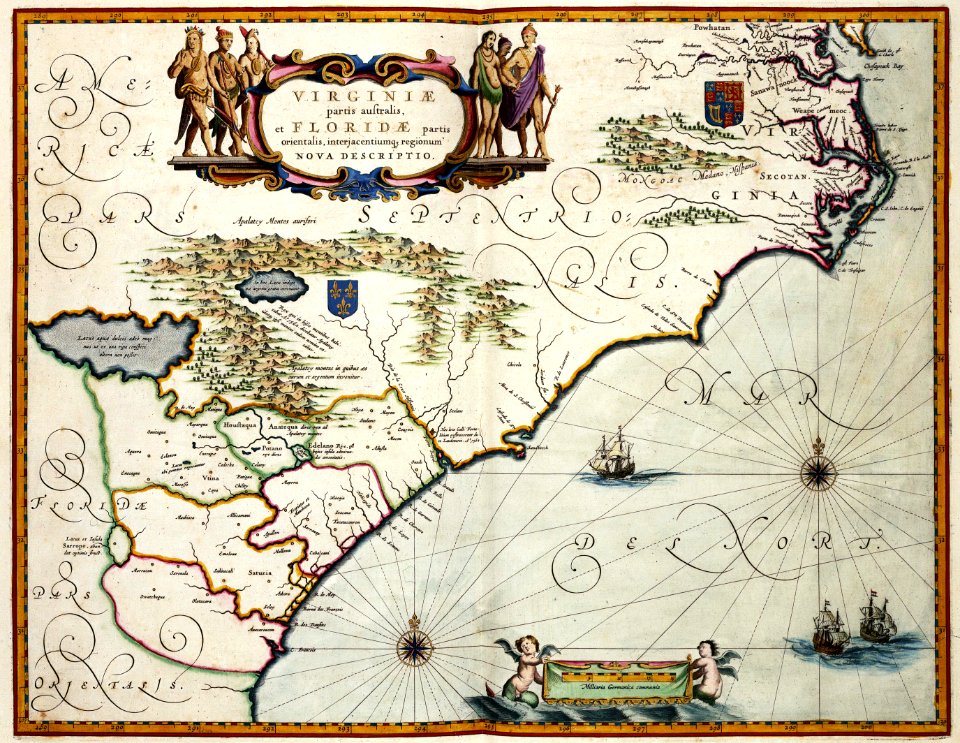 Atlas Van der Hagen-KW1049B13 076-VIRGINIAE partis australis, et FLORIDAE partes orientalis, interjacentiumq- regionum NOVA DESCRIPTIO