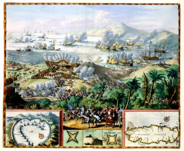Atlas Van der Hagen-KW1049B13 084 1-AFBEELDINGH der heete rescontre te Water en te Lant op het EYLANDT TABAGO