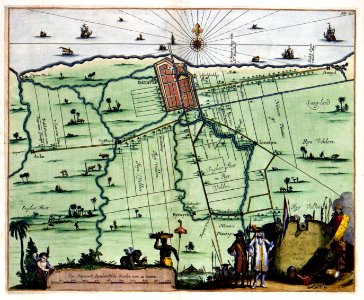 Atlas Van der Hagen-KW1049B13 020-Landt Caerte van BATAVIA met Haer onder hoorende Forten