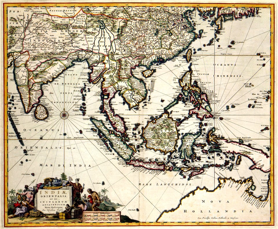 Atlas Van der Hagen-KW1049B13 016-INDIAE ORIENTALIS, nec non INSULARUM ADIACENTIUM